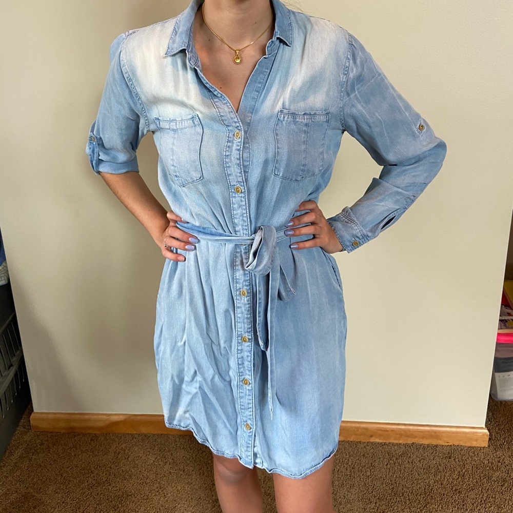 Denim shift dress